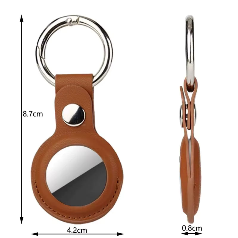 Premium PU Leather AirTag Keyring Case
